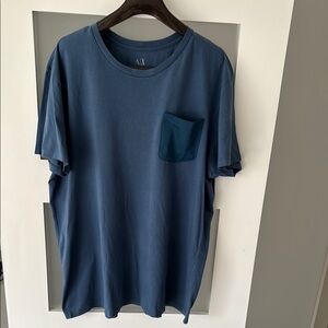 Armani Exchange Men's Blue T-Shirt